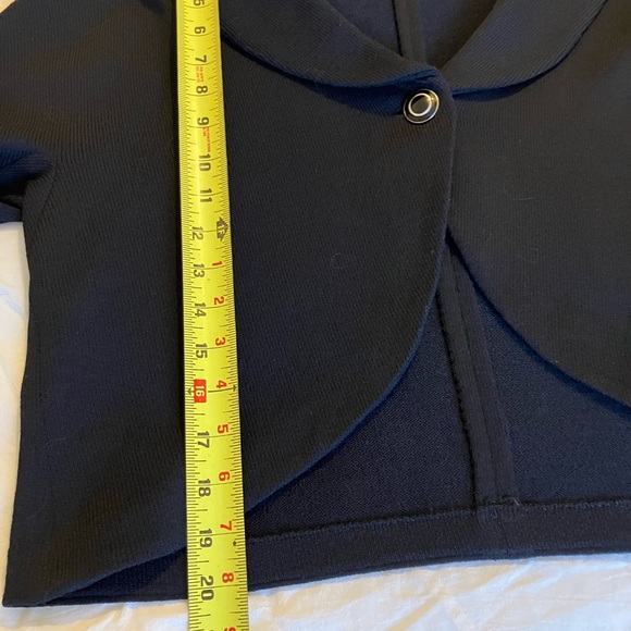 St John Collection One Button Knit Blazer Sweater Black Size 14 - Picture 9 of 13